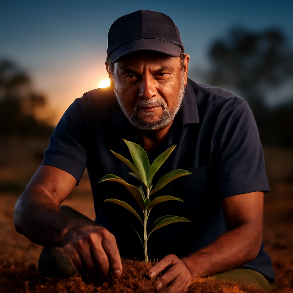 AI-generated editorial illustration for: Tree planting project creates jobs for the future in Tennant Creek