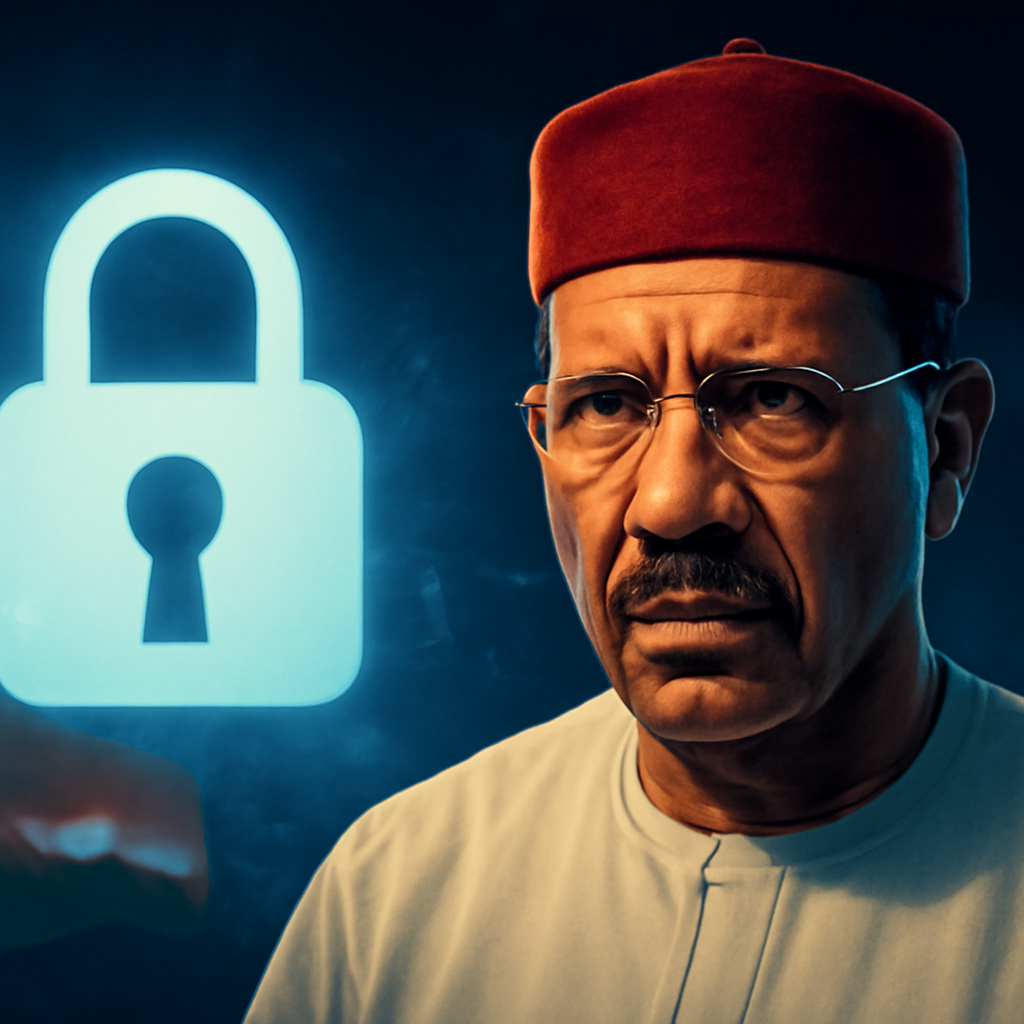 AI-generated editorial illustration for: 3 ans après le coup d'état au Niger, la situation sécuritaire instable et Bazoum toujours séquestré