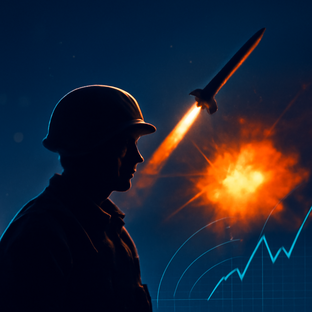 AI-generated editorial illustration for: Iran war: US says Iranian missiles intercepted