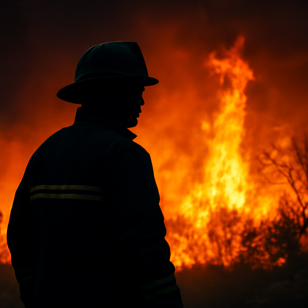 AI-generated editorial illustration for: Climate-fueled wildfires in Europe push emergency response to the limit