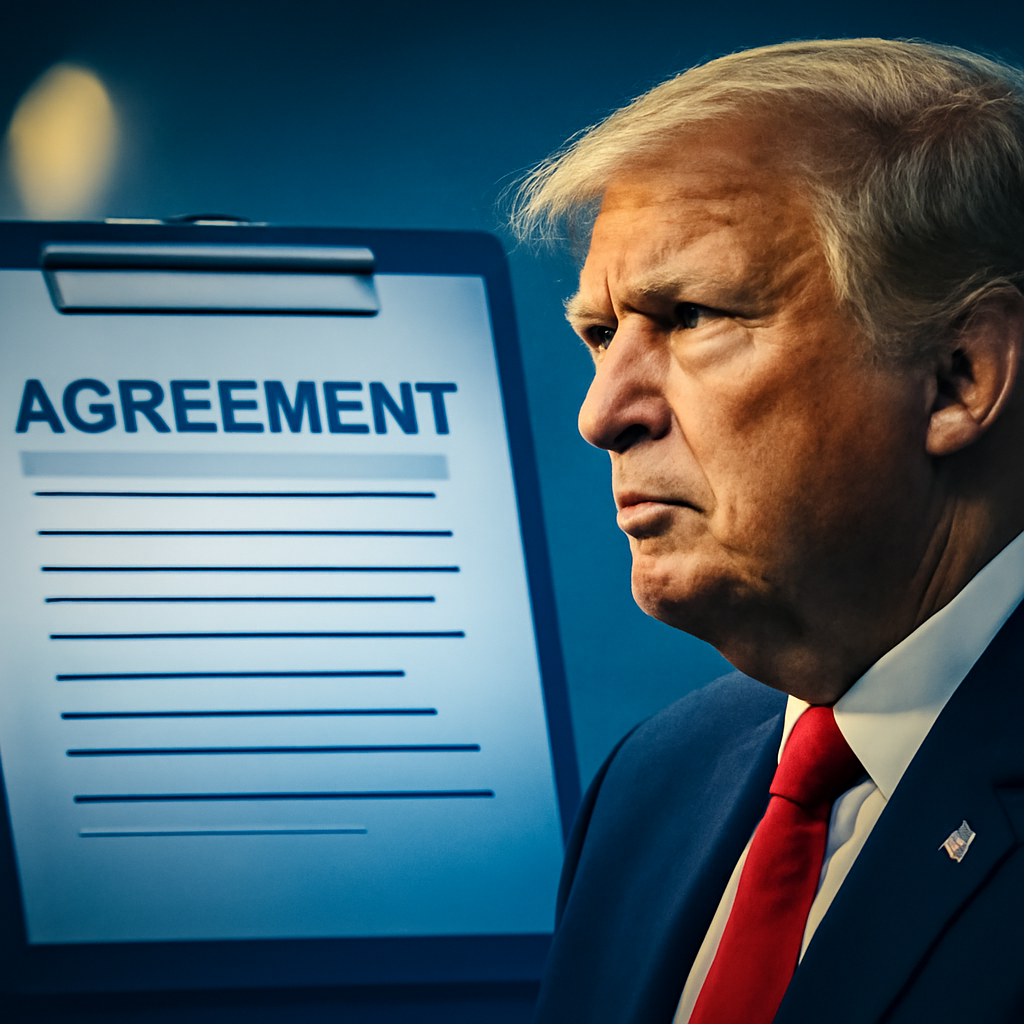 AI-generated editorial illustration for: Trump: Abkommen zur Entwaffnung der Hamas erzielt