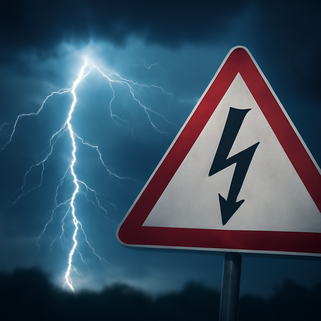 AI-generated editorial illustration for: Toter bei Unwetter in Sachsen - Gewitter in mehreren Regionen