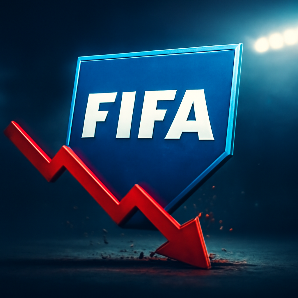 AI-generated editorial illustration for: Se cae el plan de Infantino: la FIFA renuncia a abrirse a capitales privados tras una oleada de rechazo