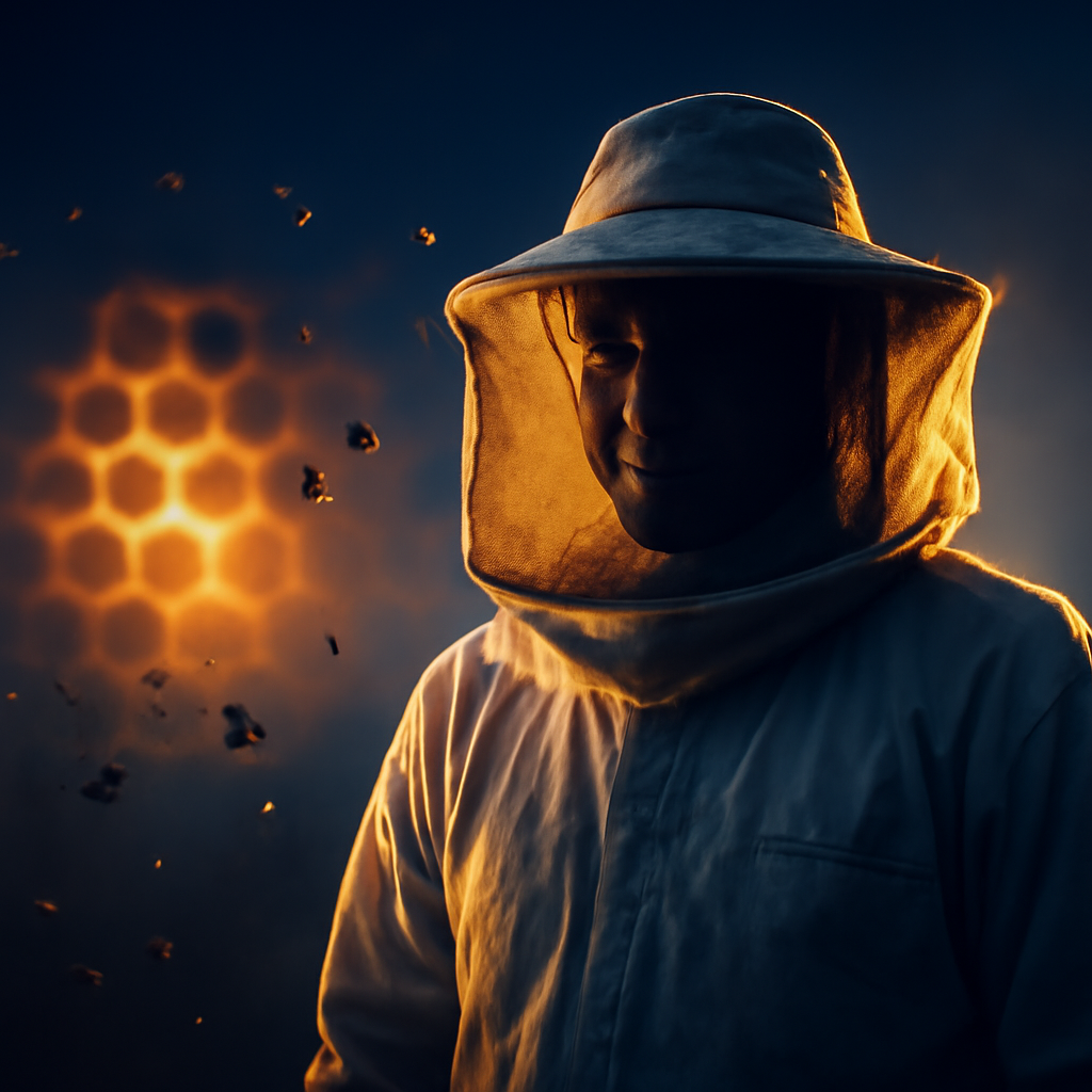 AI-generated editorial illustration for: Beekeepers urge growers to add pollination services to their business plan