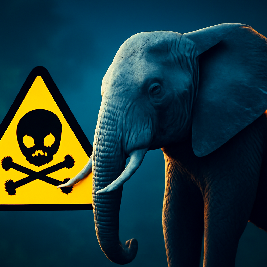 AI-generated editorial illustration for: Mysterious elephant deaths in Kenya raise questions around pesticides