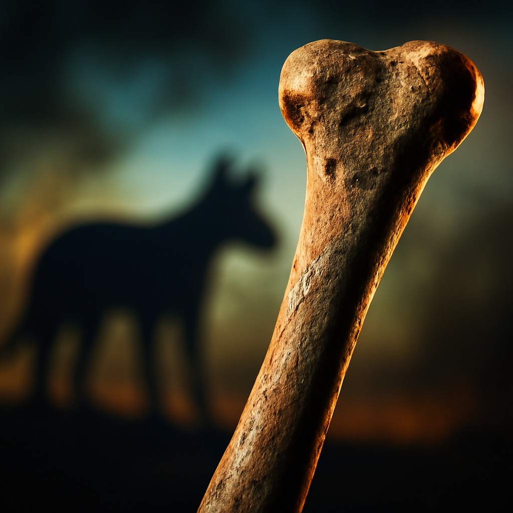 AI-generated editorial illustration for: Ancient bone-crunching Territory thylacine femur uncovered near Alice Springs