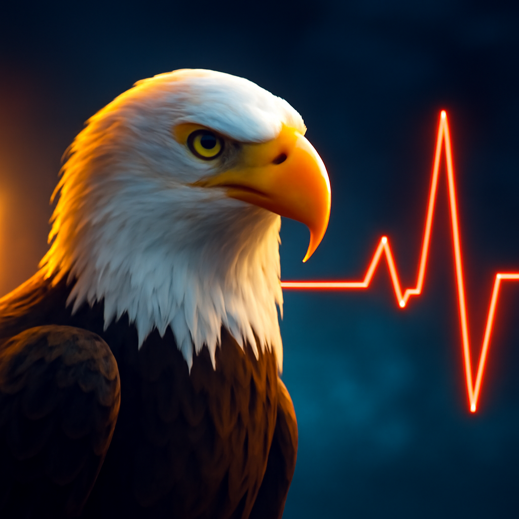 AI-generated editorial illustration for: Where is Jackie? Beloved live cam eagle in critical condition