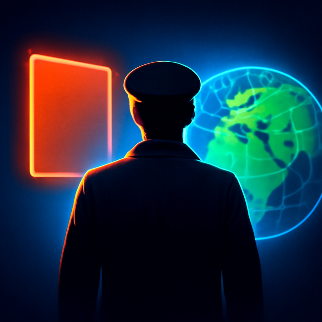 AI-generated editorial illustration for: واشنطن تتوقع "اتفاقاً قريباً" مع طهران وتفرض عقوبات على منصة تداول بتهمة دعم الحرس الثوري