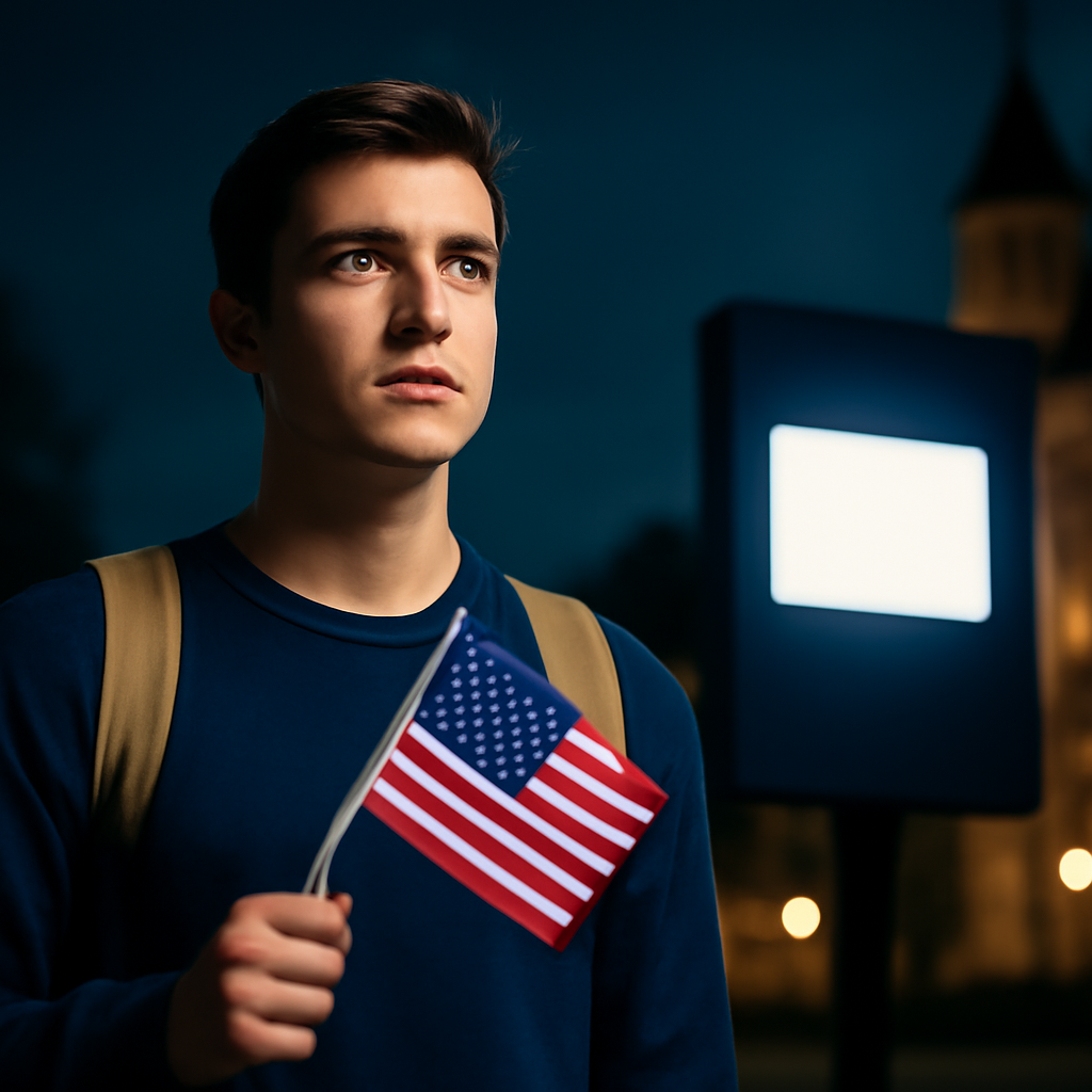 AI-generated editorial illustration for: L'arrivée en France des premiers étudiants américains boursiers Lafayette