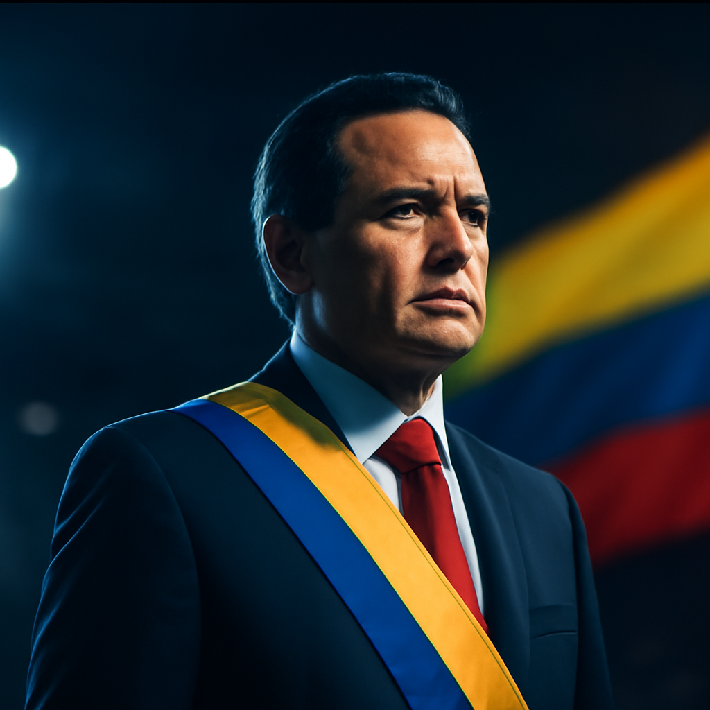 AI-generated editorial illustration for: Colombia's new president reflects Latin America's right-wing shift