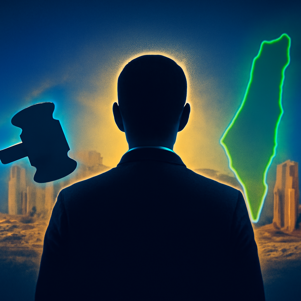 AI-generated editorial illustration for: Israel accused of weaponising archaeology at ancient West Bank sites