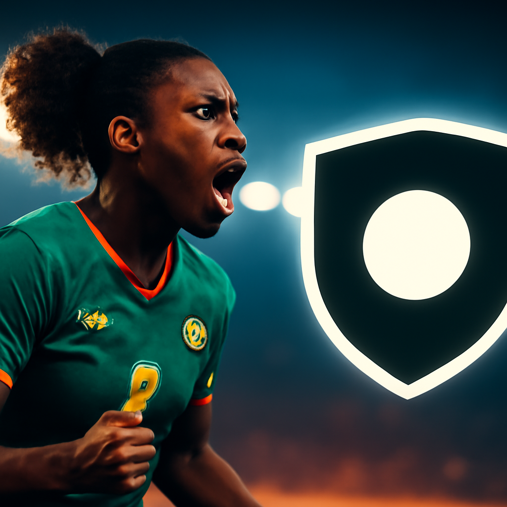 AI-generated editorial illustration for: CAN féminine 2026: le Cameroun et le Malawi réalisent l'exploit et rejoignent le dernier carré
