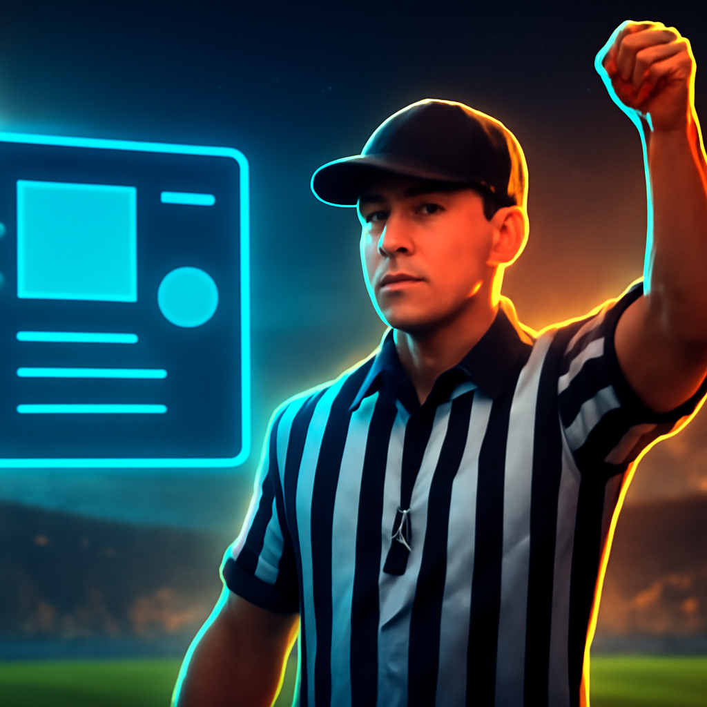 AI-generated editorial illustration for: 'Ridiculous' rules of AFL inspire video game by Danger 5 creator