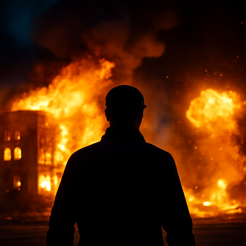 AI-generated editorial illustration for: انفجارات وحرائق في كييف إثر هجوم صاروخي روسي وإصابات في زابوريجيا