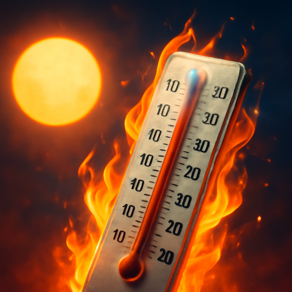 AI-generated editorial illustration for: Contiguous U.S. broke its record for hottest month ever in July, NOAA says