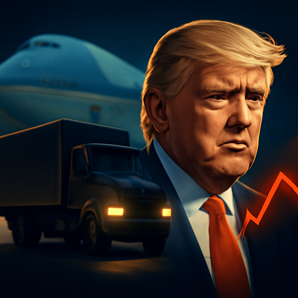 AI-generated editorial illustration for: News Wrap: Trump confirms he was secretly whisked away from Air Force One in Turkey