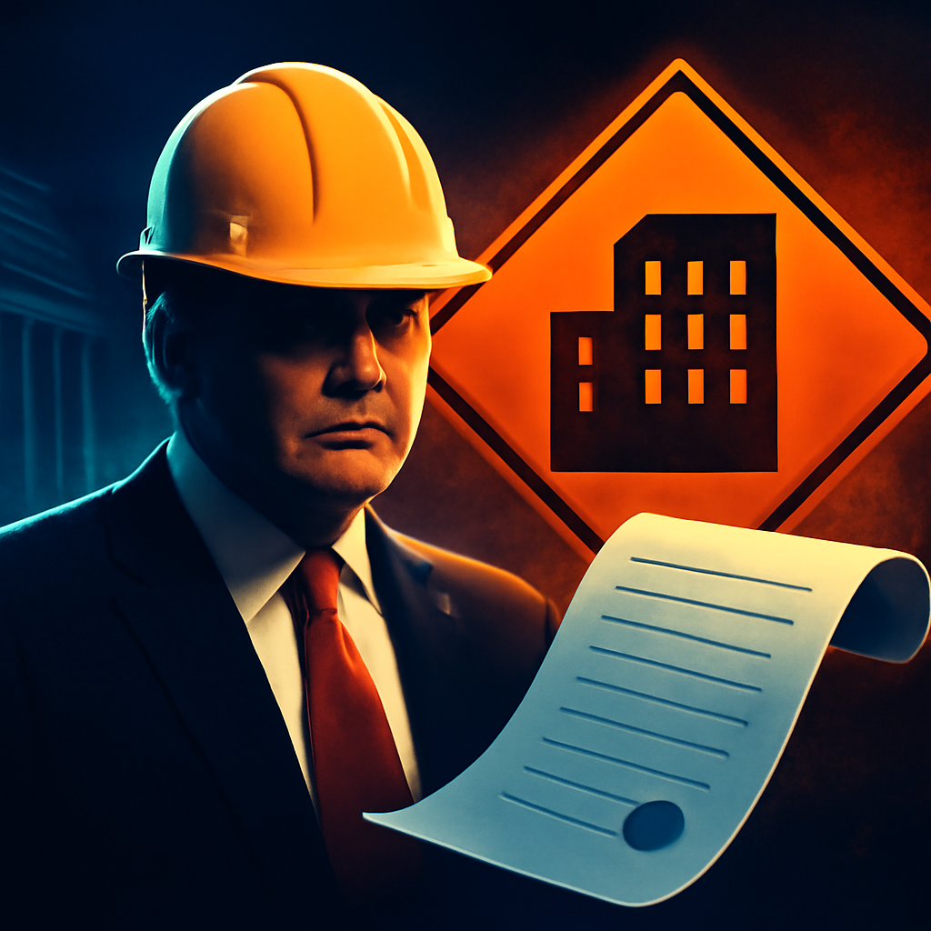 AI-generated editorial illustration for: How Trump's construction projects are changing Washington and costing taxpayers
