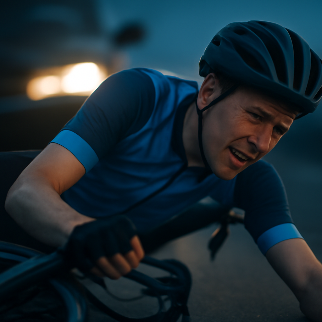 AI-generated editorial illustration for: Cyclist, 19, killed during Volta a Portugal after colliding with vehicle