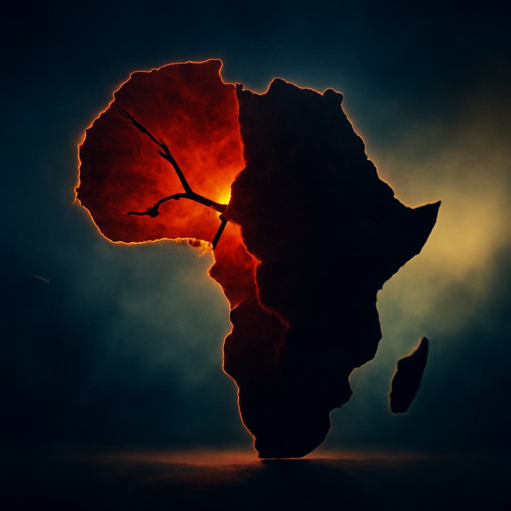 AI-generated editorial illustration for: 'Ghana was the crime scene' - the country leading the demand for slavery reparations