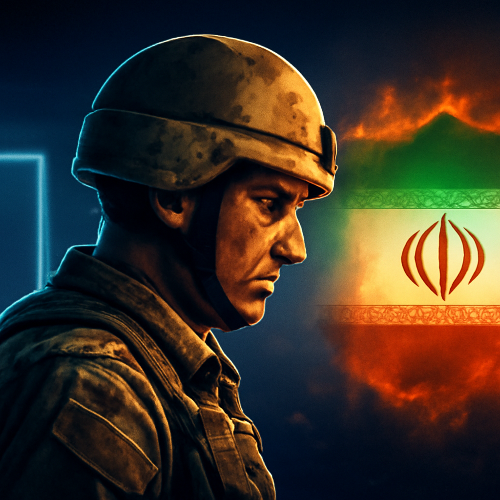AI-generated editorial illustration for: Brooks and Marcus on the Iran conflict becoming a 'forever war'