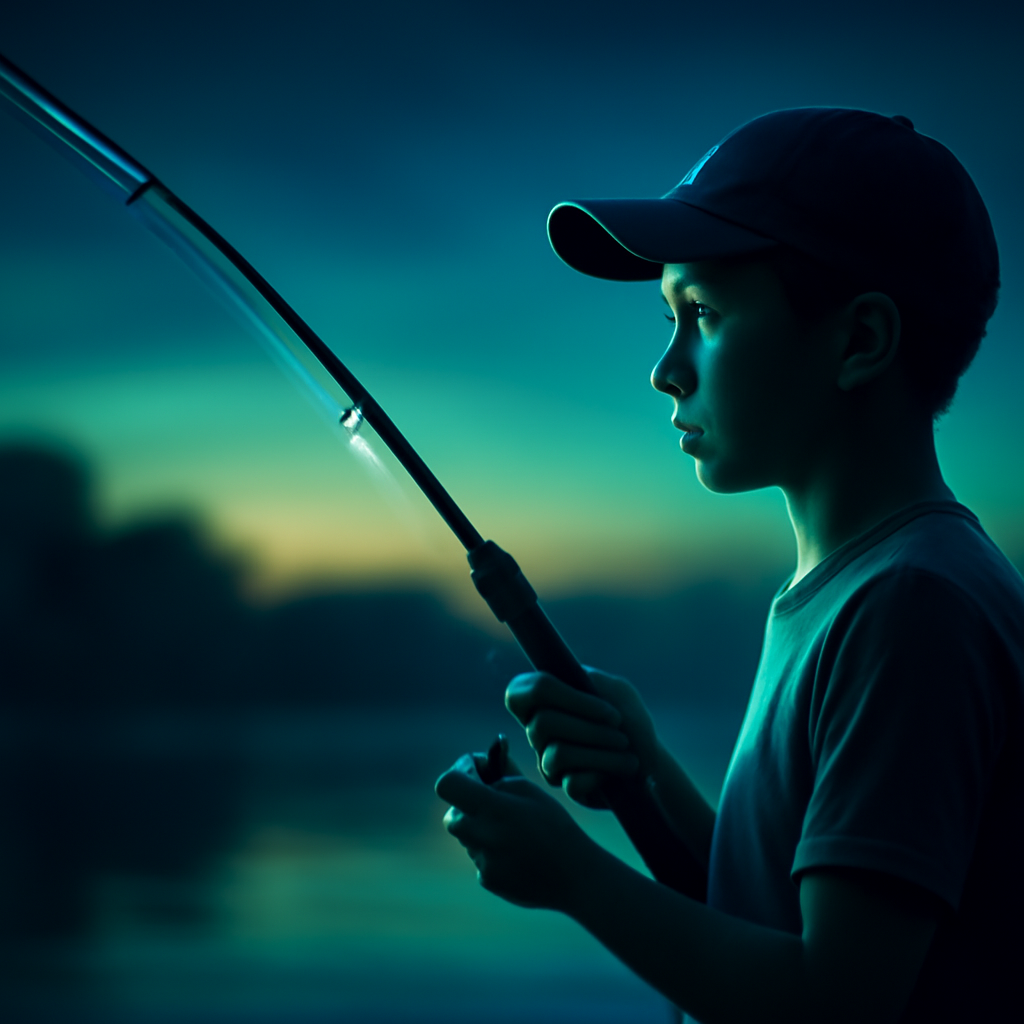 AI-generated editorial illustration for: Kids hooked as fishing popularity soars among younger generation