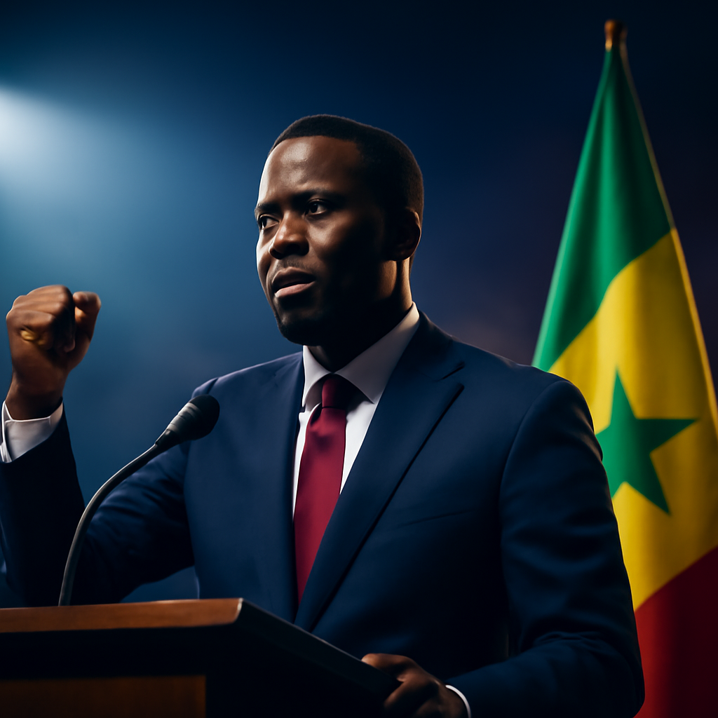 AI-generated editorial illustration for: Sénégal: le président Diomaye Faye présente son nouveau parti, «Kiiraay: les patriotes républicains»